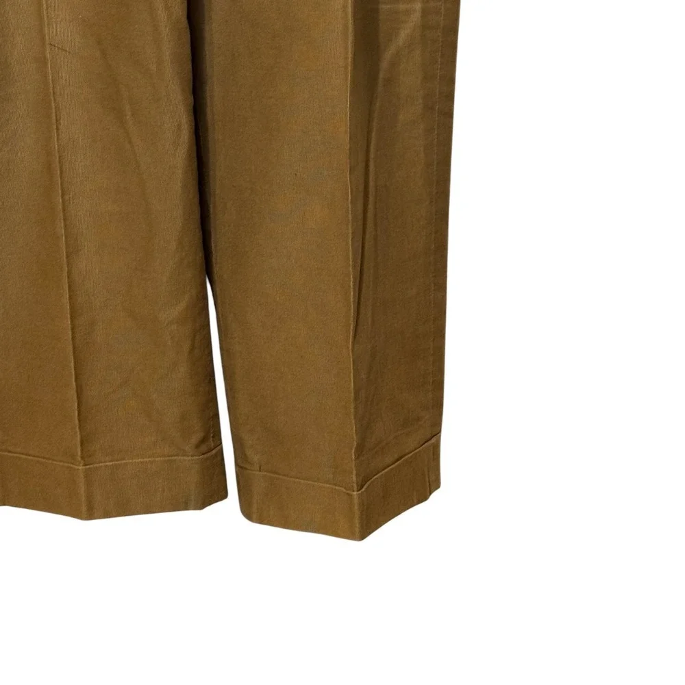 Ermenegildo Zegna Mens Pants Thin Wale Corduroy Soft Pleated Cuffed Cotton 34X30